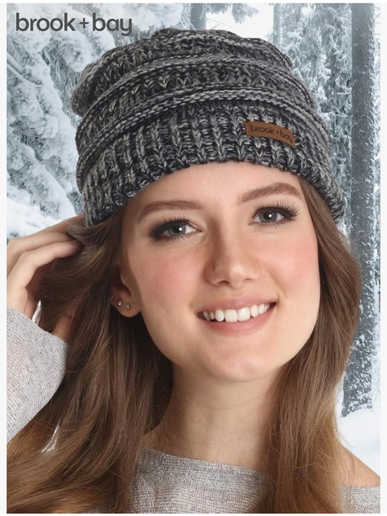Brook + Bay Accessories - Brook + Bay Women's Adult Winter Cozy Knit Beanie Hat Gray